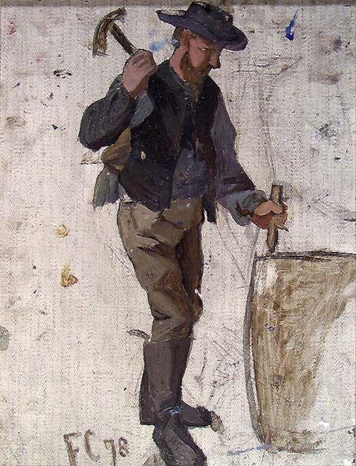 Man opening a Barrel, 1878, Fredrik Jonas Lucian Botfield Collett