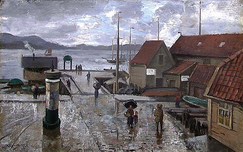 From the Harbour in Bergen, 1877, Fredrik Jonas Lucian Botfield Collett