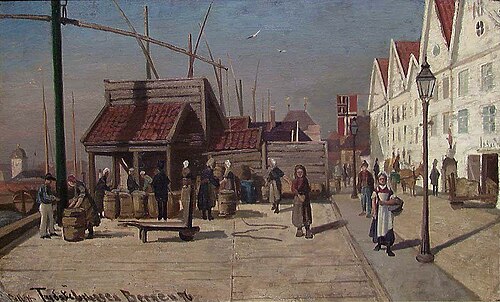 From the Harbour in Bergen, 1876, Fredrik Jonas Lucian Botfield Collett