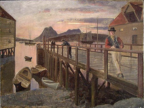 Pier in Bodø, 1883, Fredrik Jonas Lucian Botfield Collett