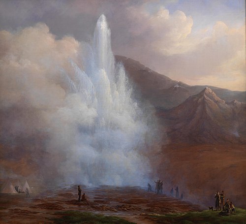 The Eruption of the Great Geyser in Iceland in 1834, 1835, Friedrich Theodore Kloss