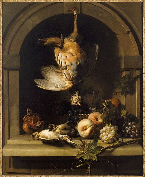 Perdrix rouge dans une niche, 1682, Nicolas de Largillière