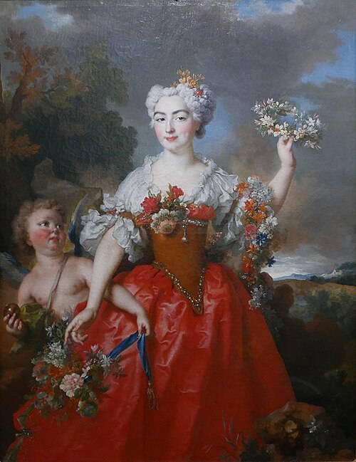Portrait d'Angélique de Simiane, épouse de Gaspard de Gueidan, en Flore, 1730, Nicolas de Largillière