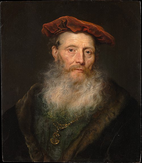 Bearded Man with a Velvet Cap, 1645, Govert Flinck