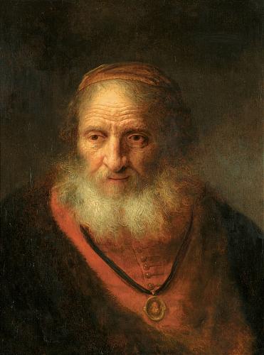 Bust of an old man with a beard and medal, 1632, Govert Flinck