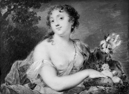 Kvindelig figur forestillende "Efter høsten", 1766, Cornelius Høyer