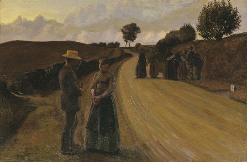 Meating an Evening on a Road, 1889, Fritz Syberg