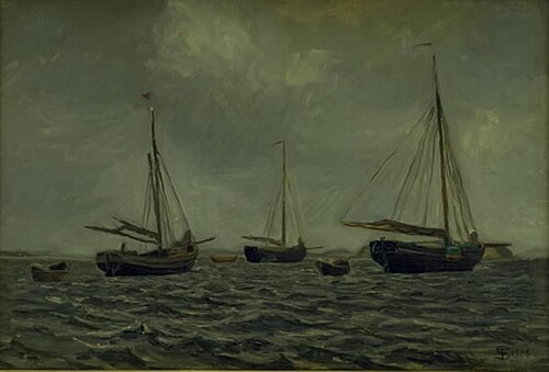 Ships at Anchor, 1906, Fritz Syberg