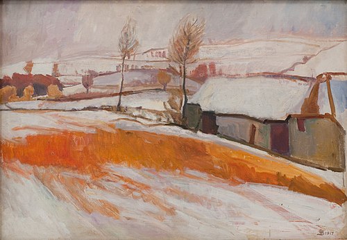 Winter Landscape. Over Kærby Hill., 1917, Fritz Syberg