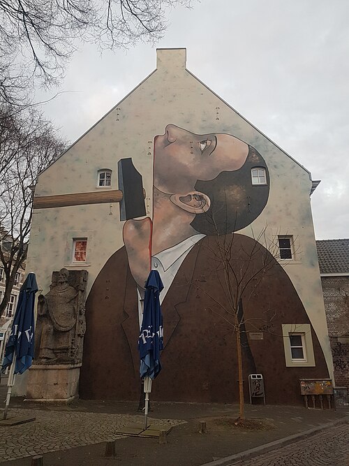 Mural Roland Topor Tongersestraat, 1988, Roland Topor