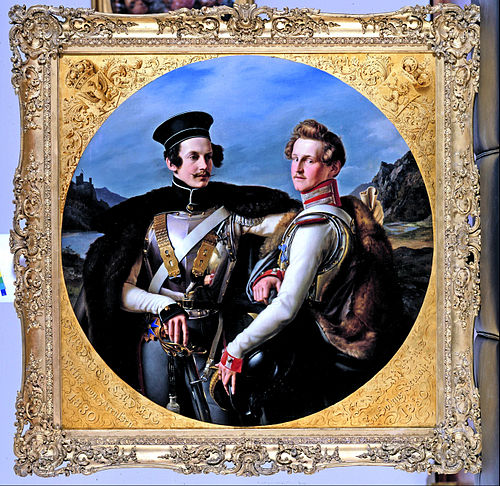 Double Portrait of Princes Friedrich Wilhelm of Prussia and Wilhelm zu Solms-Braunfels in a Cuirassi, 1830, Wilhelm von Schadow