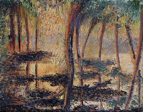 Sunset through Pine Trees, 1892, Félix Pissarro