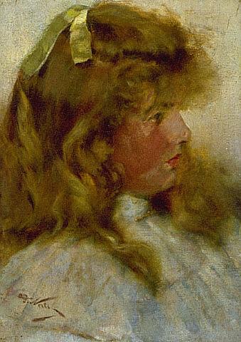 A study (Head of a girl), 1895, Girolamo Pieri Nerli