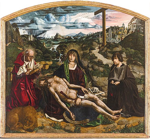 La Piedad del canónigo Desplá, 1490, Bartolomé Bermejo