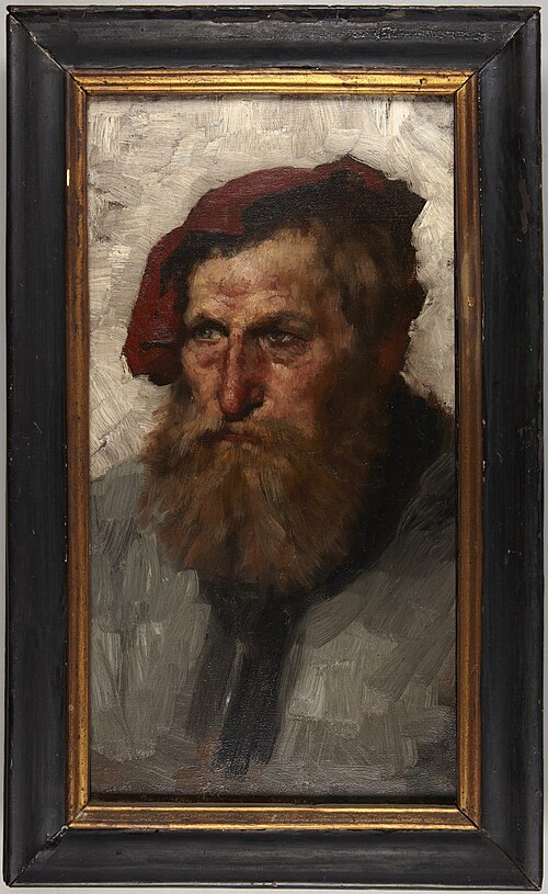 Study of a Man's Head, , Wilhelm von Lindenschmit