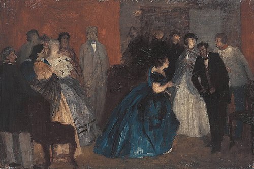 Der Empfang der blauen Dame, 1855, Wilhelm von Lindenschmit