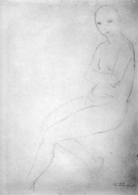 Seated Nude Model, Facing Left, 1912, Wilhelm Lehmbruck