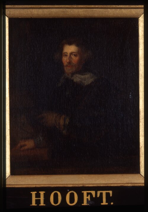 Portrait van Pieter Cornelisz. Hooft, historieschrijver en dichter, 1642, Joachim von Sandrart