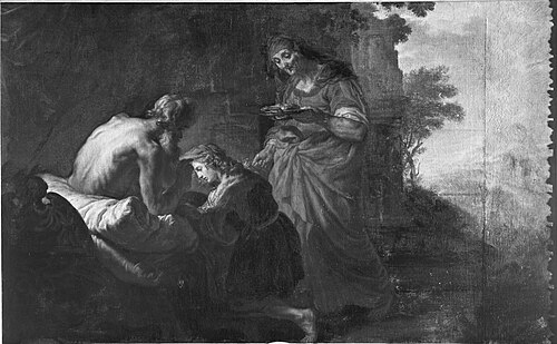 Isaac blessing Jacob, 1670, Joachim von Sandrart