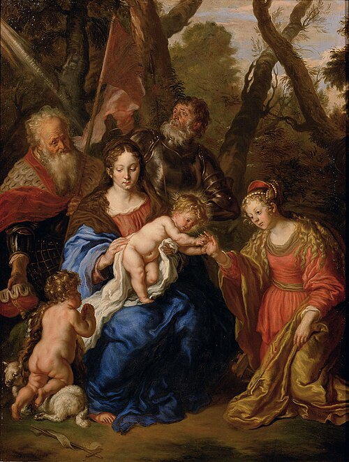 The Mystic Marriage of Saint Catherine of Alexandria with Saints Leopold and William, 1647, Joachim von Sandrart