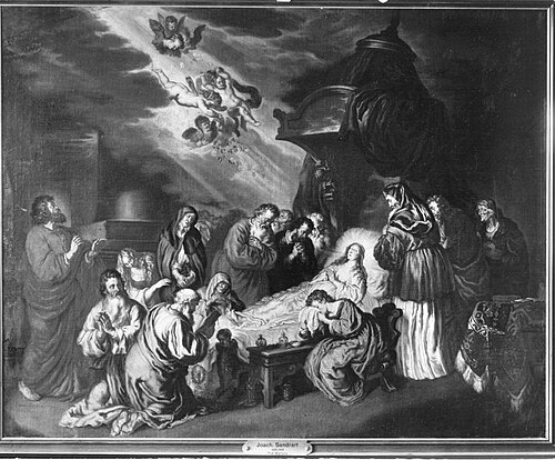 The death of Mary, 1655, Joachim von Sandrart