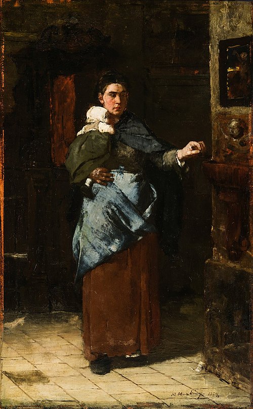 In front of the Collecting Box, 1874, Mihály Munkácsy