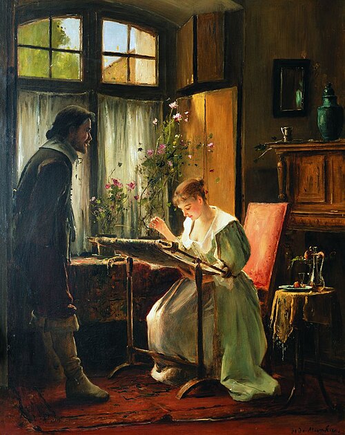 Tanulmány a Hímző leány című festményhez, 1886, Mihály Munkácsy