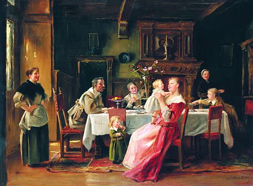 Ebéd után (Anyai boldogság), 1892, Mihály Munkácsy