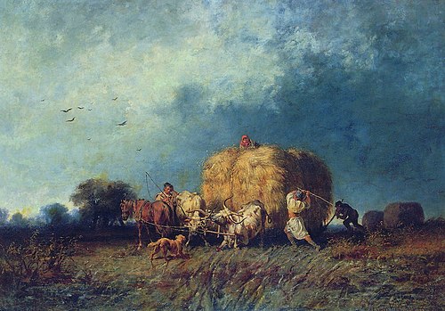 Dűlő szénásszekér, 1868, Mihály Munkácsy