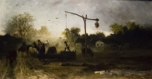 At the Watering Trough, 1869, Mihály Munkácsy
