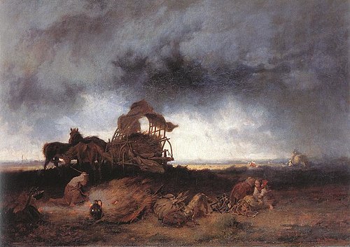 Storm at the Puszta, 1867, Mihály Munkácsy