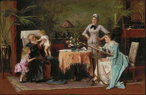 Grandfather's Name Day, , Mihály Munkácsy