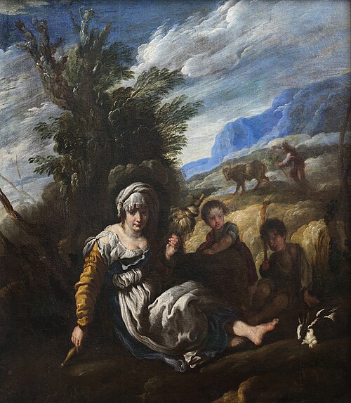 La Vie champêtre, ou La Fileuse, ou Adam et Ève condamnés au travail, 1601, Domenico Fetti