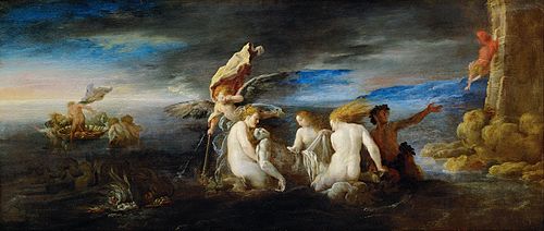 Hero mourns the dead Leander, 1620, Domenico Fetti