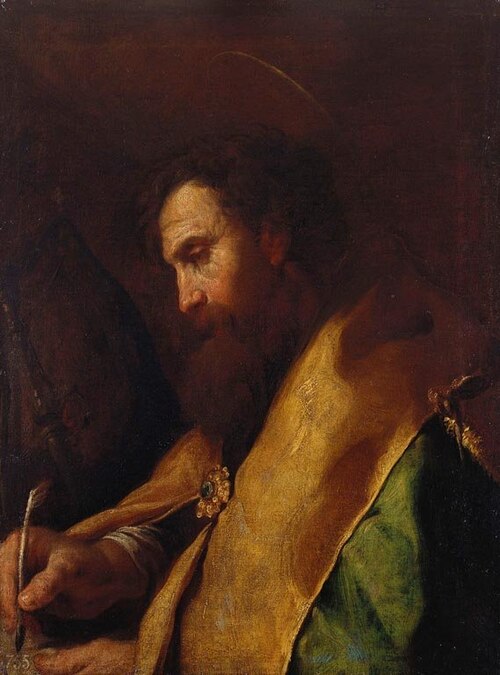 A Bishop Saint writing, 1621, Domenico Fetti