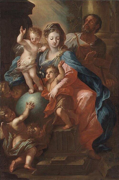 Heilige Familie mit dem Johannesknaben und Engeln, 1728, Johann Georg Bergmüller
