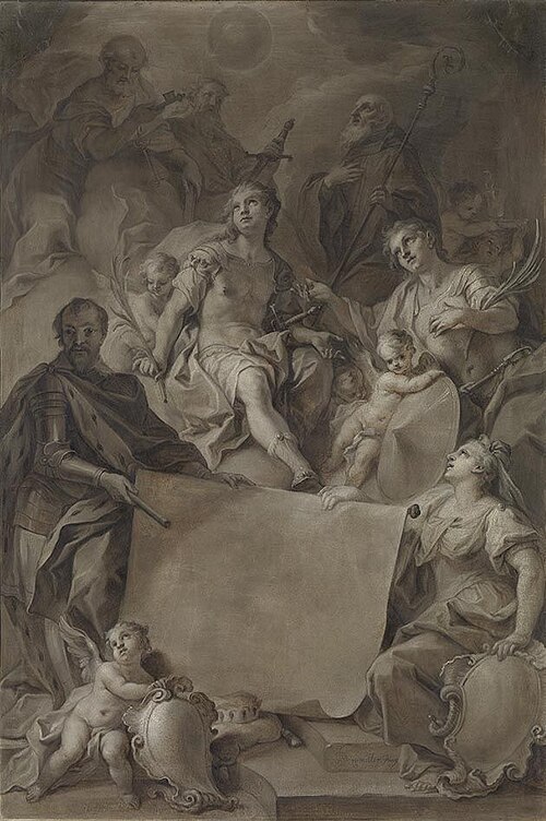 Die Patrone Ottobeurens, 1739, Johann Georg Bergmüller