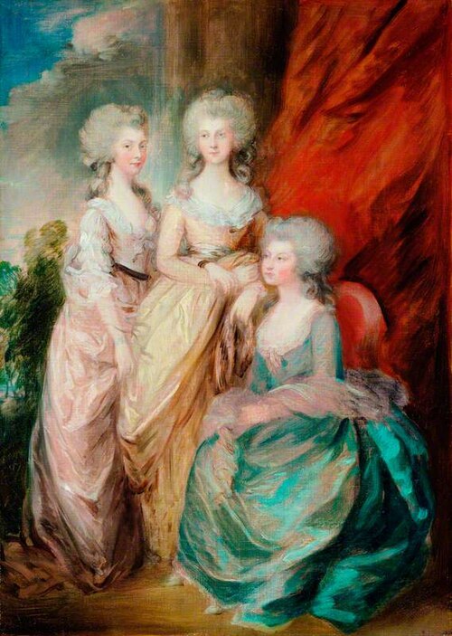 The Three Eldest Daughters of George III: Princesses Charlotte Augusta Matilda (1766–1828), Augusta , , Gainsborough Dupont