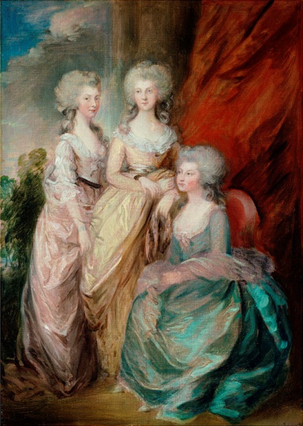 The Three Eldest Daughers of George III: Princesses Charlotte Augusta Matilda, Augusta Sophia, and E, 1780, Gainsborough Dupont