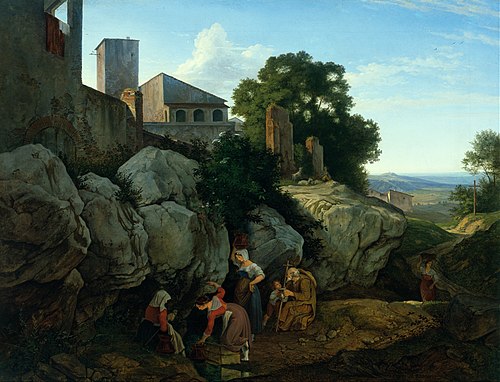 Ariccia, 1828, Adrian Ludwig Richter