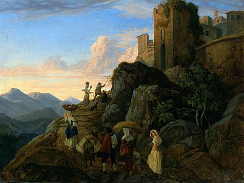 Civitella, 1827, Adrian Ludwig Richter