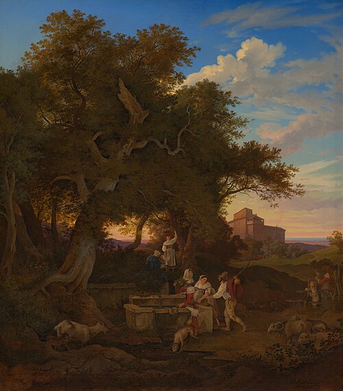 The Fountain at Grottaferrata, 1832, Adrian Ludwig Richter