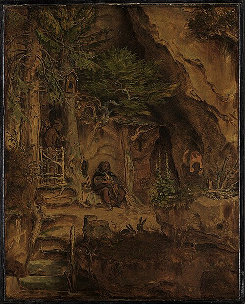 Spielmann bei einem Einsiedler, 1846, Moritz von Schwind