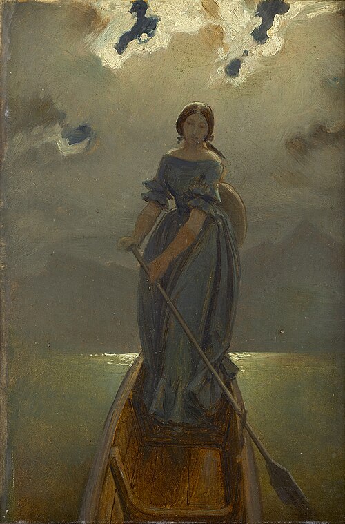 Die Schifferin (Baronin Marie Spaun am Gmundner See), 1851, Moritz von Schwind