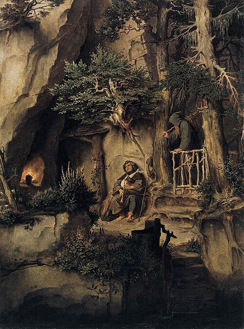A Player with a Hermit, 1846, Moritz von Schwind