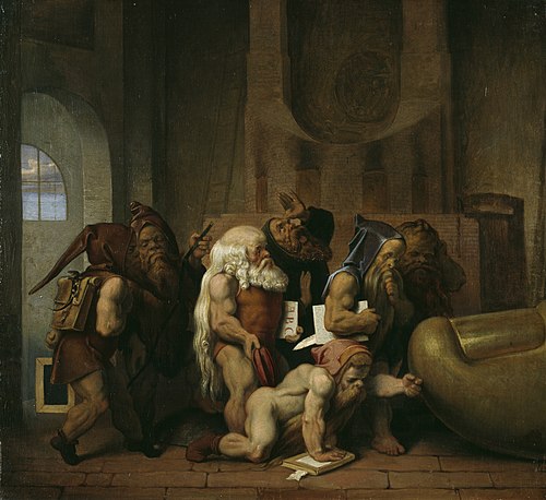 Gnomen am Zeh der Bavaria, 1850, Moritz von Schwind