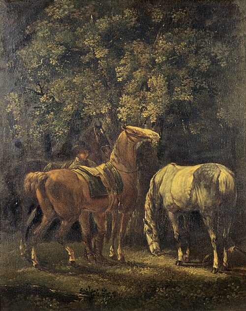 Rastende Pferde im Walde, 1810, Conrad Gessner