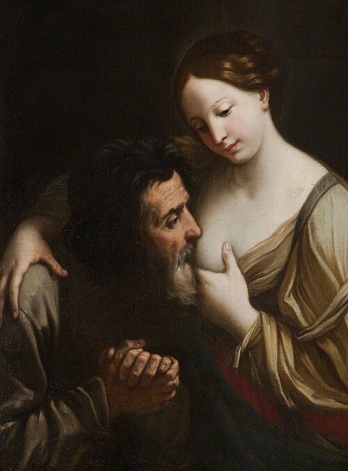 Roman Charity (after Guido Reni), 1679, Isabella Maria dal Pozzo