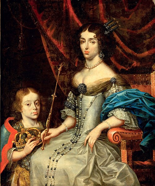 Portrait de Marie Casimire Sobieska avec son fils Jakub Ludwik., 1674, Daniel Schultz