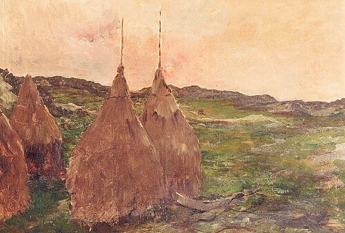 Haystacks at dusk, 1878, Constantin Meunier